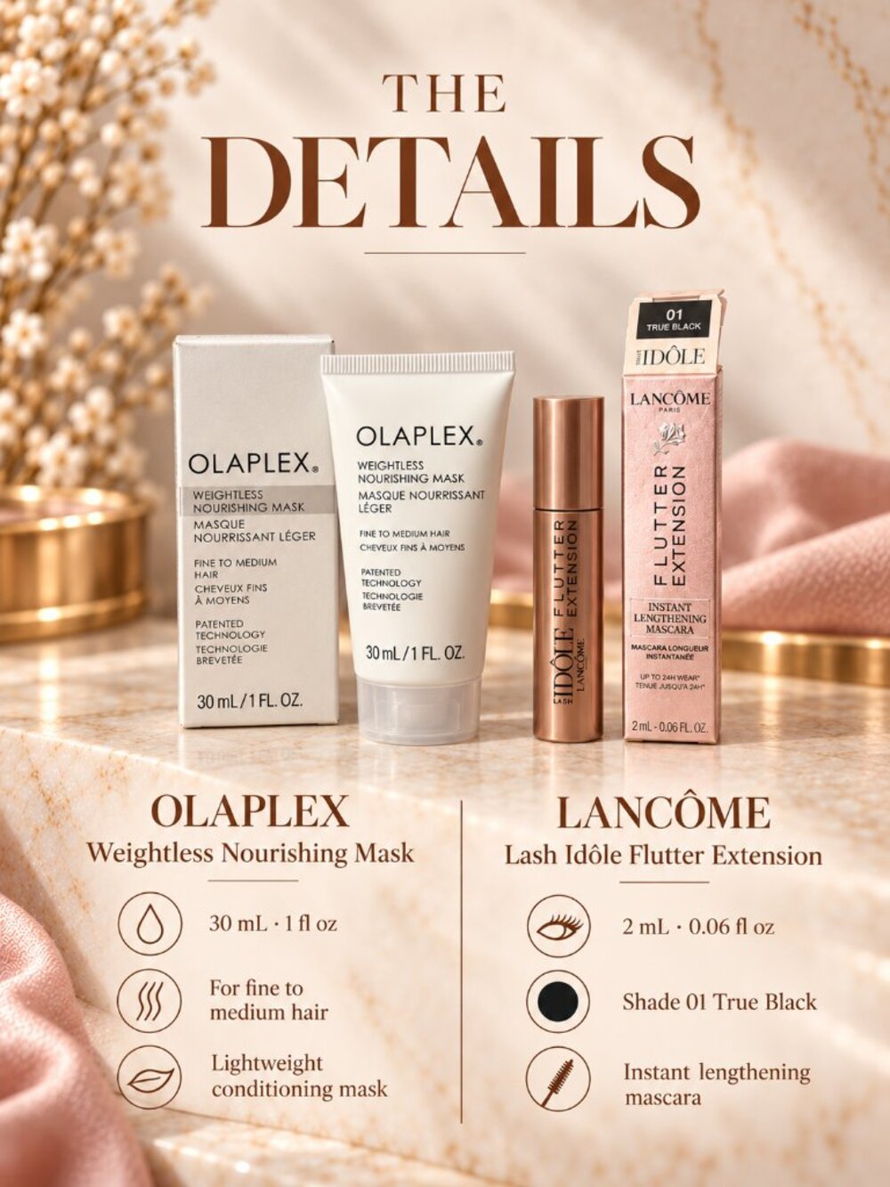OLAPLEX Weightless Nourishing Mask 30ml + Lancôme Flutter Mascara 2ml - Picture 2 of 4